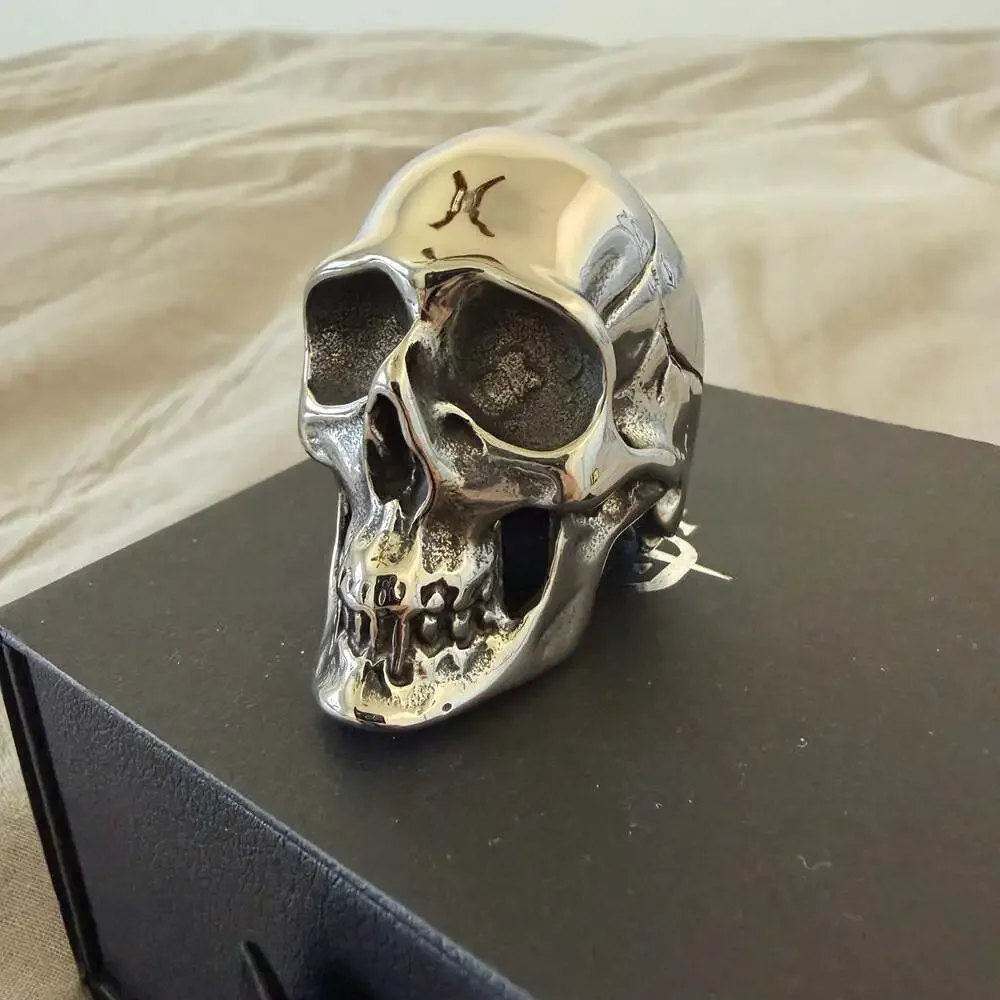 Clocks + Colours Headbanger Stainless Steel Skull Sculpture Paperweight